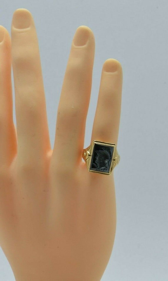 10K Yellow Gold Fine Quality Hematite Roman Soldi… - image 5