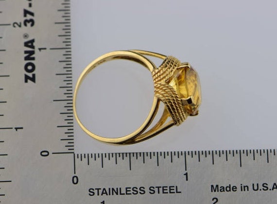 Vintage 1950's 14K Yellow Gold Yellow citrine rin… - image 9