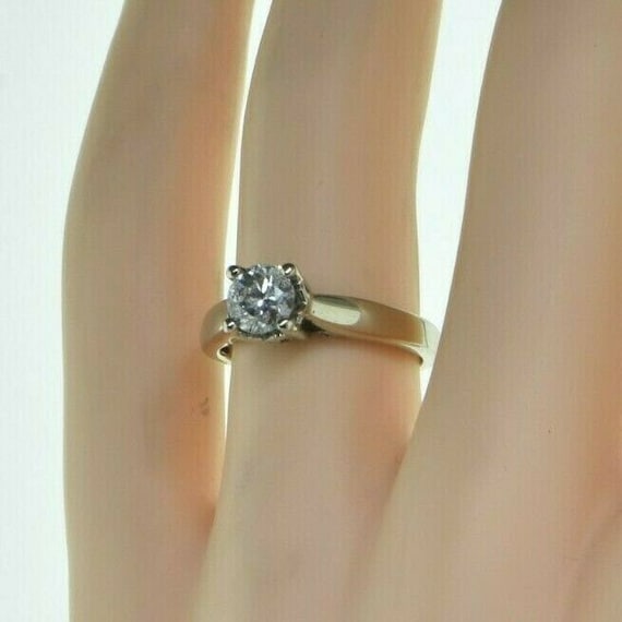 10K White Gold .80 ct Diamond Ring Size 5.75 Circ… - image 2
