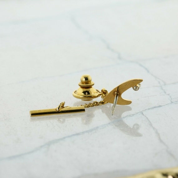 14K Yellow Gold 2.5 mm Diamond Set Tie Tack in or… - image 3