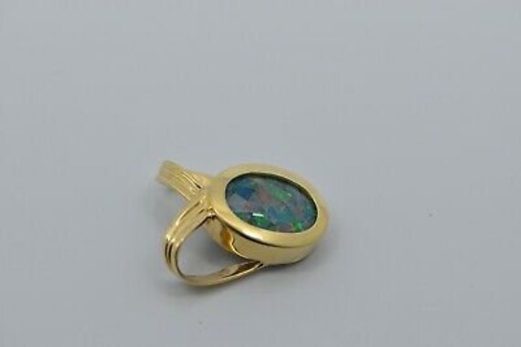 14K Yellow Gold Opal Mosaic Triplet Pendant Circa… - image 5