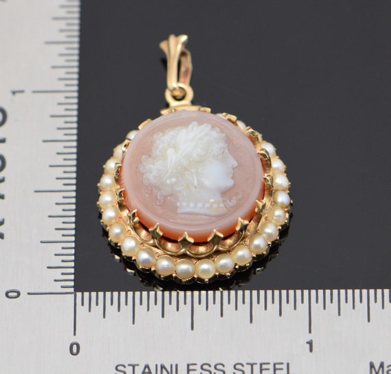 Vintage 14K Yellow Gold Carnelian Cameo, Circa 19… - image 5