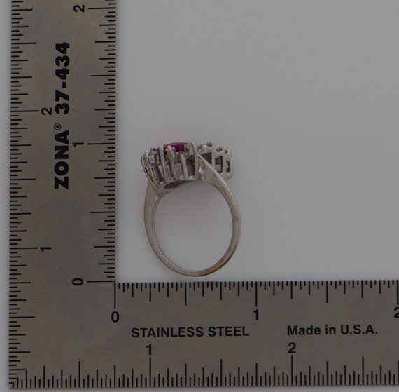 18K White Gold Pink Tourmaline and Diamond Chip R… - image 8