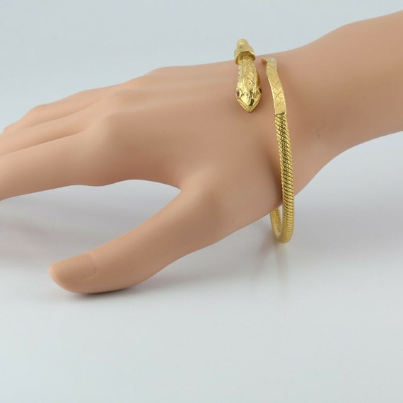 Great Hand Made 21K Snake Bracelet Yellow Gold wi… - image 3