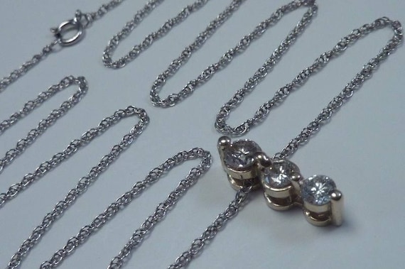 14K White Gold 2/3 ct. tw. Diamond Pendant with, … - image 1