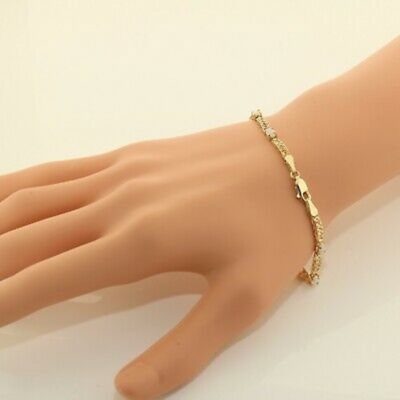 10K Yellow Gold 1 ct tw Crystal Opal Bracelet 7 i… - image 5