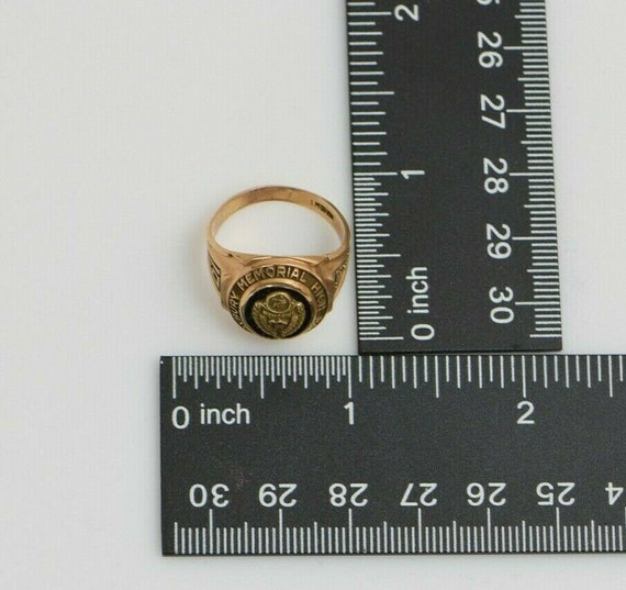10K Yellow Gold Roxbury Memorial High Boys Class Ring 1947, Size 9