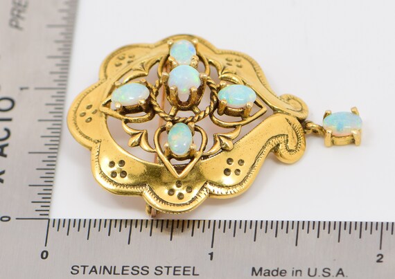 Vintage 14K Yellow Gold Opal Pin/Pendant, circa 1… - image 5