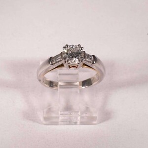 Platinum Diamond Engagement Ring with .93ct. Center Stone , size 6