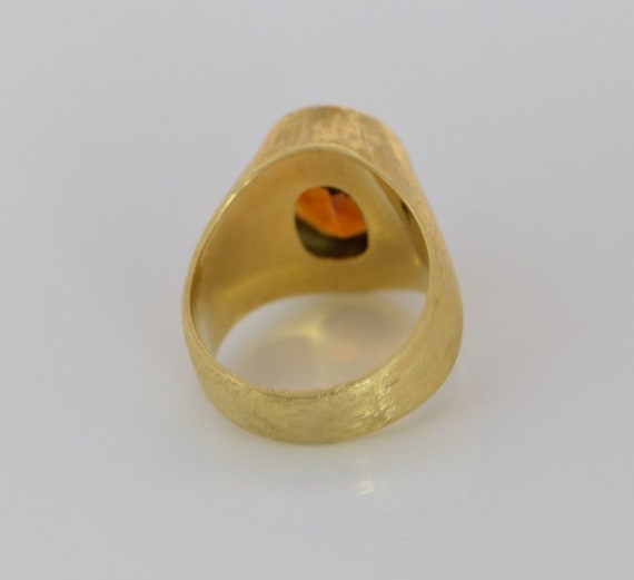 18K Yellow Gold Oval Shape Citrine Ring Circa 196… - image 7