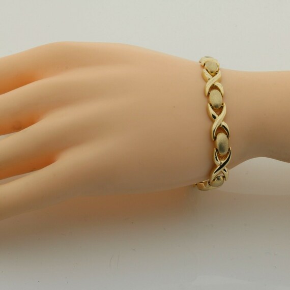 14K Yellow Gold Hugs and Kisses Bracelet 7 Inch Length Etsy