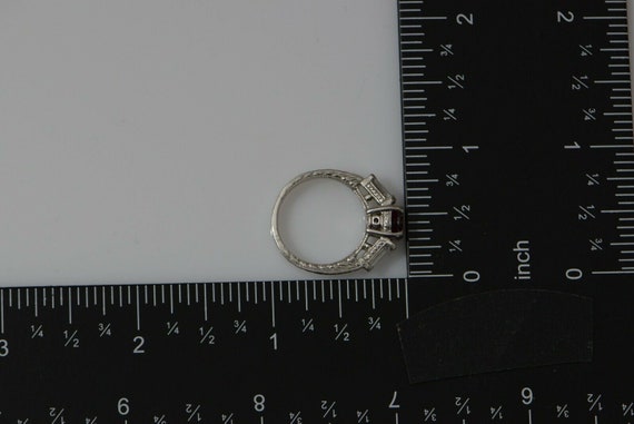 Platinum Ruby and Diamond Ring Deco Style Size 6 - image 9