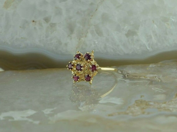14K Yellow Gold 1 ct tw Ruby Cocktail Ring Size 7… - image 9