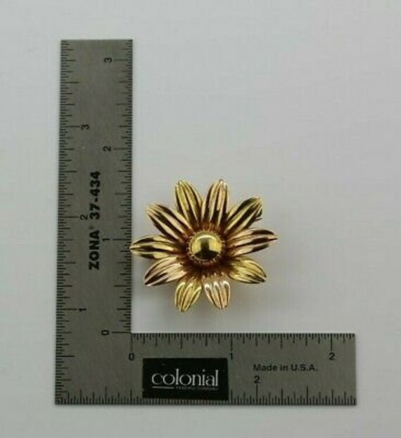 18K Rose and Yellow Gold Italian Flower Pin Circa… - image 9