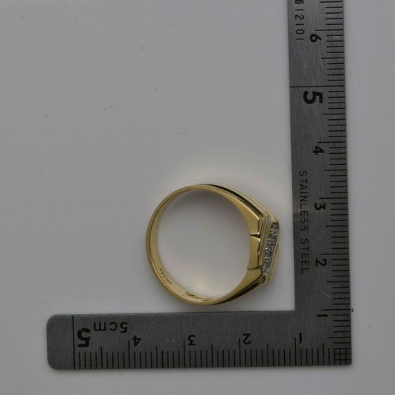 Men's Vintage 10K Yellow Gold Diamond Ring, 1/3 c… - image 7