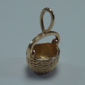 14K Yellow Gold Basket Pendant image 1