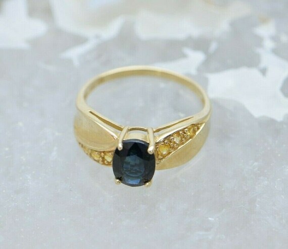 14K Yellow Gold Sapphire Ring, Yellow Sapphire si… - image 4