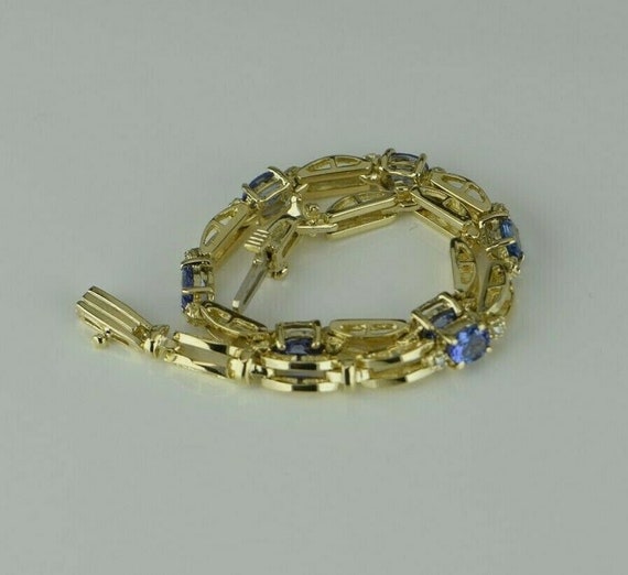 14K YG Tanzanite and Diamond Accent Bracelet, 4/5… - image 6