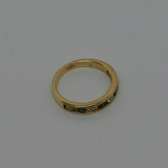 14k Yellow Gold Diamond and Sapphire Band 3/4 ct … - image 7