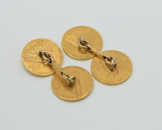 Gold 2 1/2 Dollar Indian Cufflinks 4 Gold coins: … - image 6