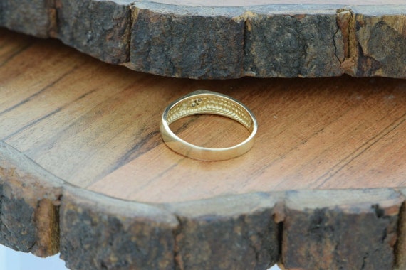 Vintage 14K Yellow Gold Diamond Ring Size 11.25 C… - image 5
