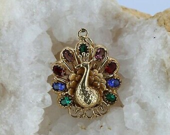 Peacock antique deals gold pendant