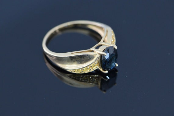 14K Yellow Gold Sapphire Ring, Yellow Sapphire si… - image 3