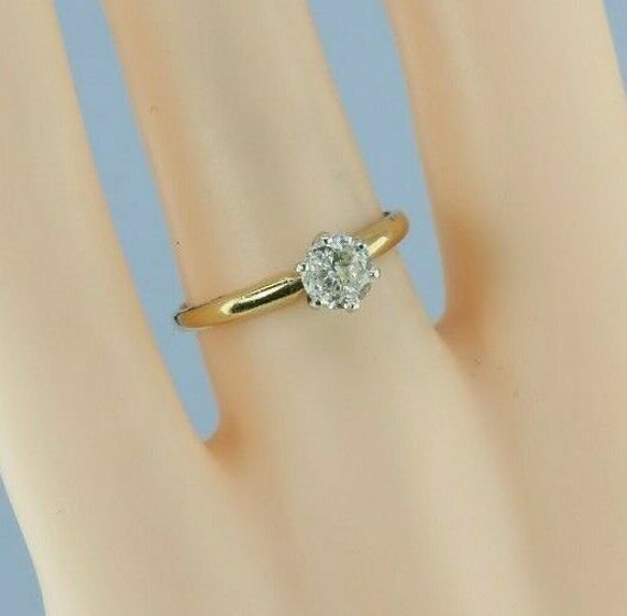 14K Yellow Gold 5/8 ct Diamond Solitaire Ring Siz… - image 2