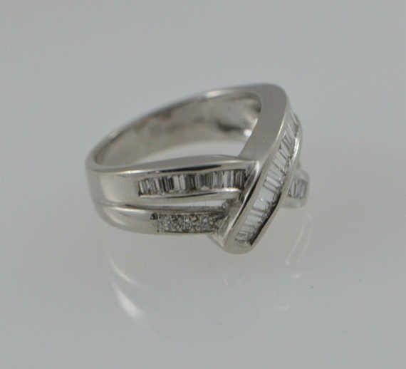 18K White Gold Diamond Baguette Ring Circa 1980, … - image 1