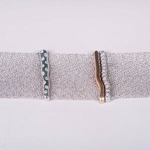 18K White and Yellow and White Gold Adjustable Bracelet with Diamonds
