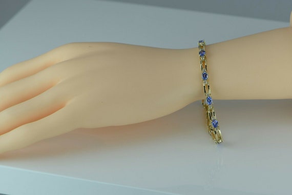 14K YG Tanzanite and Diamond Accent Bracelet, 4/5… - image 5