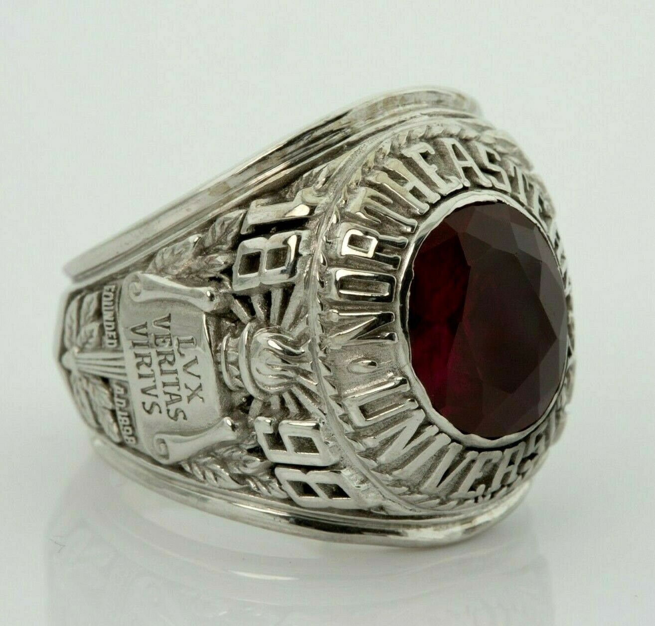 10K White Gold Man's Northeastern University Class Ring | Etsy