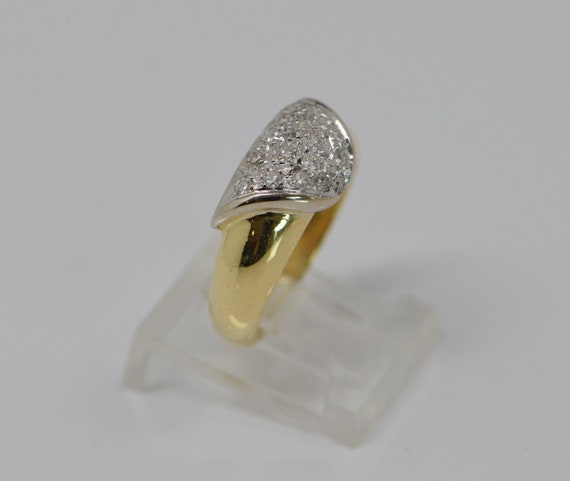 18K Yellow & White Gold Diamond Pave Ring Circa 1… - image 8