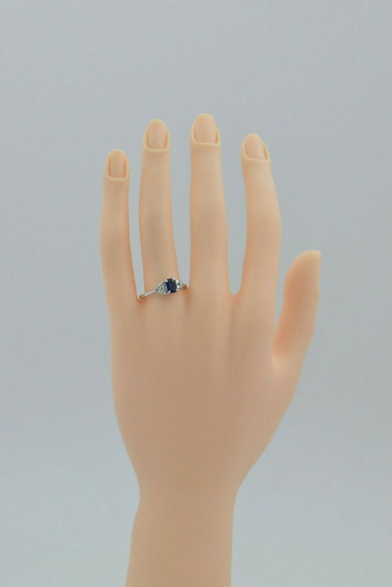 Sapphire and Diamond Ring 14K WG 1 ct Plus tw Siz… - image 6