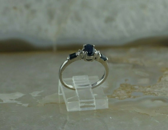 14K White Gold 1ct tw Sapphire and Diamond Ring S… - image 3