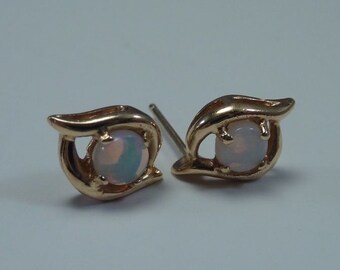 1.5 Gram 14K Yellow Gold Earrings with Opals