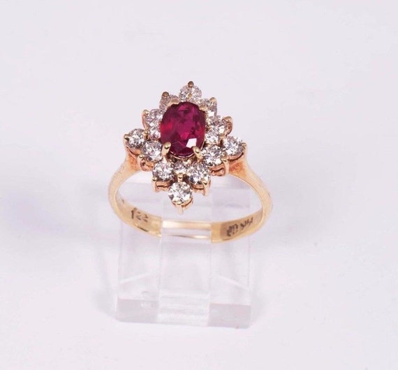 14K Yellow Gold Ruby and Diamond Ring app. 2.5ct.… - image 1