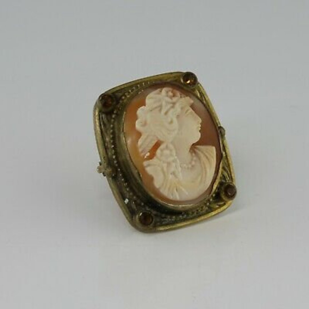 Antique Shell Cameo Oval Art Deco Pin Circa 1930 - Etsy