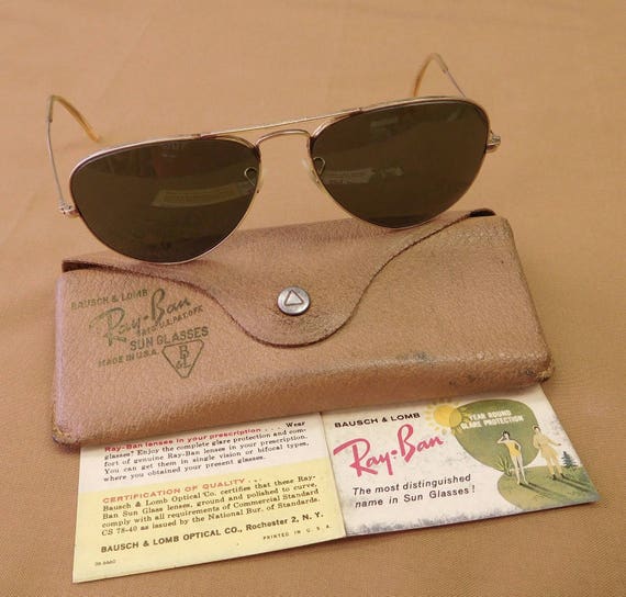 Vintage Ray Ban Aviator Gold Filled Sunglasses With Original - Etsy