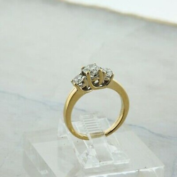 14K Yellow Gold 3 Stone 1 ct tw Diamond Ring Size… - image 6
