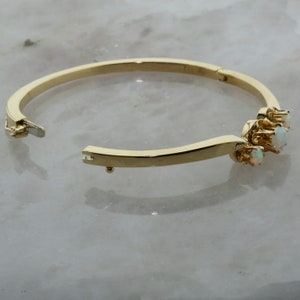 14k Yellow Gold Hinged Bangle Bracelet With Opals Circa 1950 - Etsy