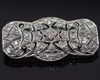 Superb Platinum and Diamond Edwardian Pin/Brooch, circa 1910