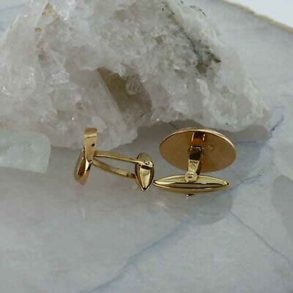 Vintage 14K Yellow Gold CHAI Cufflinks Circa 1960 - image 3