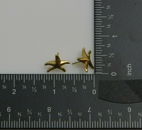 18K Yellow Gold Tiffany Starfish Earrings Elsa Pe… - image 9