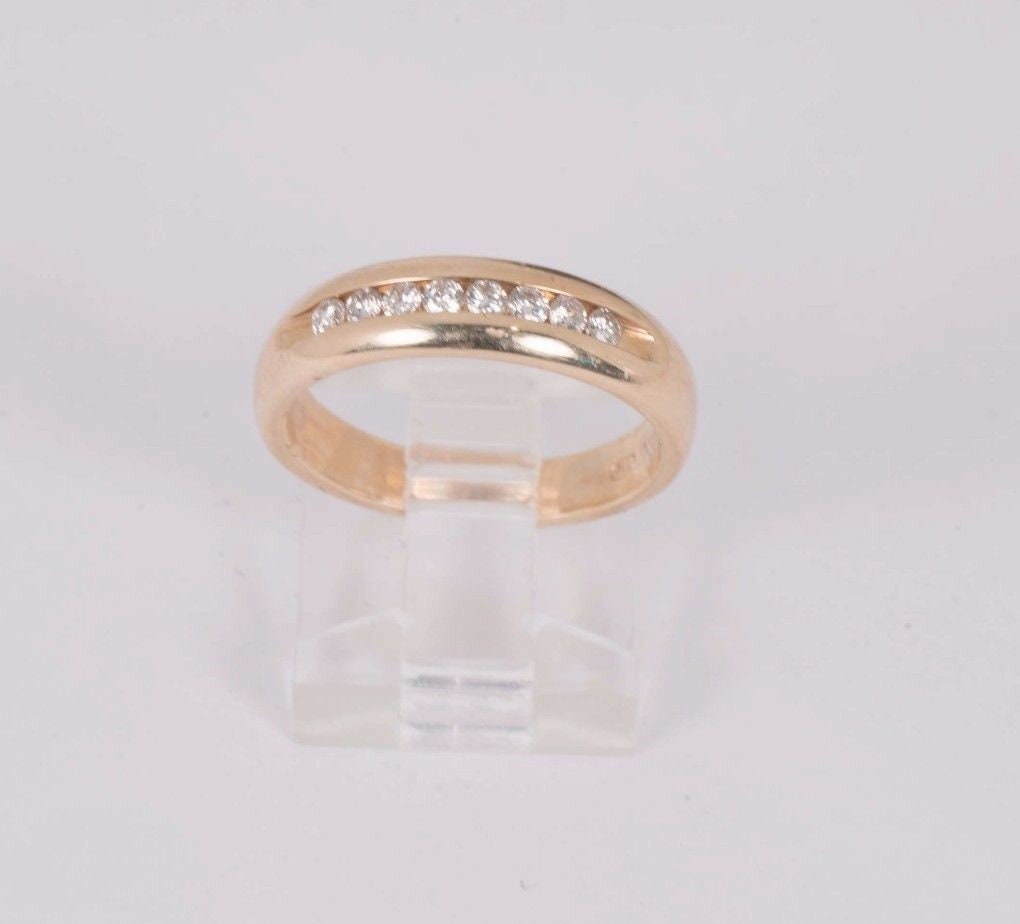 14k Yellow Gold Diamond Band With App.1 3 Ct. Tw. Size 6.5 Etsy