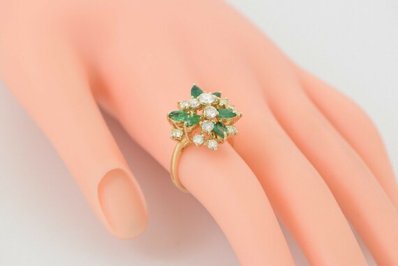 14K YG Diamond Emerald Cocktail Ring 4 ct tw Size 6.75 Circa 1960 Etsy