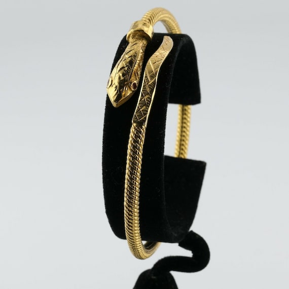 Great Hand Made 21K Snake Bracelet Yellow Gold wi… - image 1