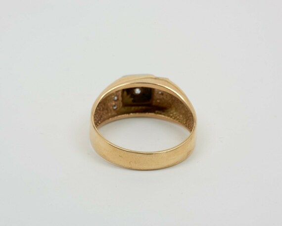 14K Yellow Gold Men's Diamond Ring Set in White G… - image 4