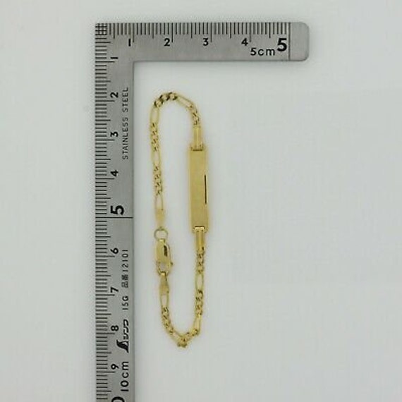 シルバー100 ゴールド150 1990×5 送料さーびす 14K Yellow Gold ID Bracelet 5.5 Inches Long Circa 1990 - Etsy