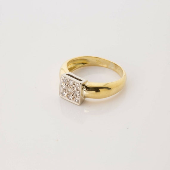 Vintage 18K Yellow Gold Diamond Ring Size 2.5 Cir… - image 3
